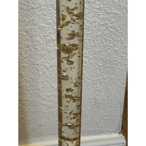 Vintage (5) Lucite 12” MCM Lucite Display Candles Clear With Gold Flecks 1960s - Picture 16 of 16